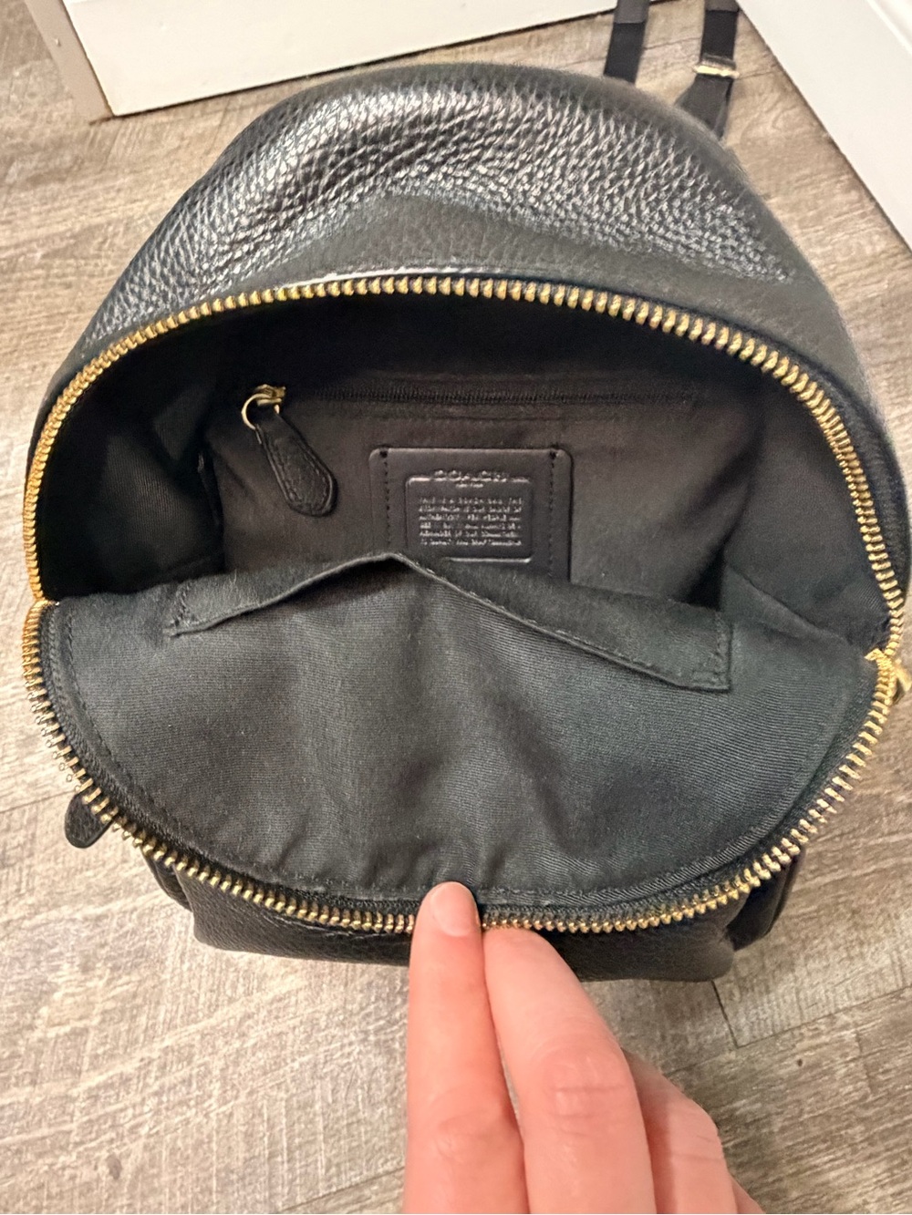 Coach Black Pebbled Leather Mini Charlie Backpack with Gold-Tone Hardware F28995 - Picture 8 of 12